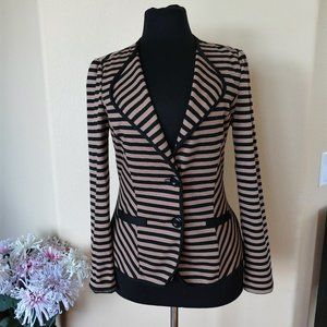 Timing Black & Tan Striped Blazer- Size S